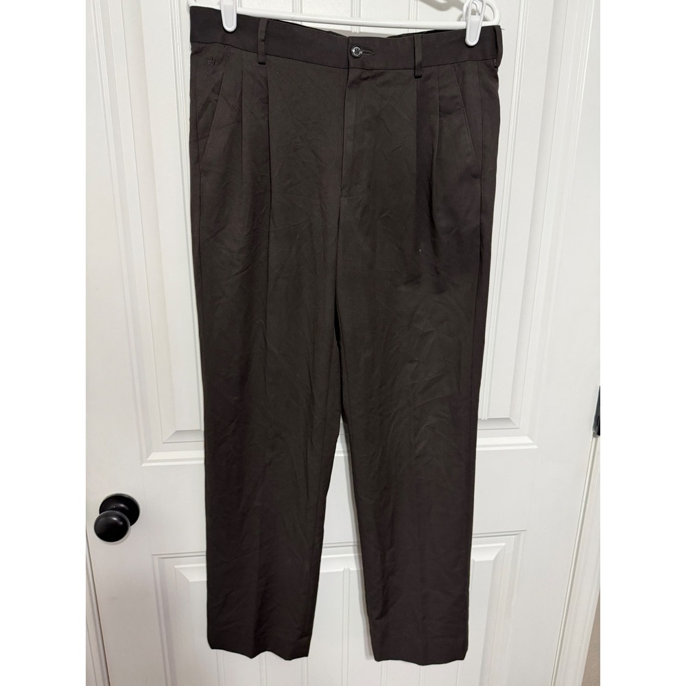 Louis Philippe Dress Pants Mens 32 Wool Permapress Classic Fit Brown EUC